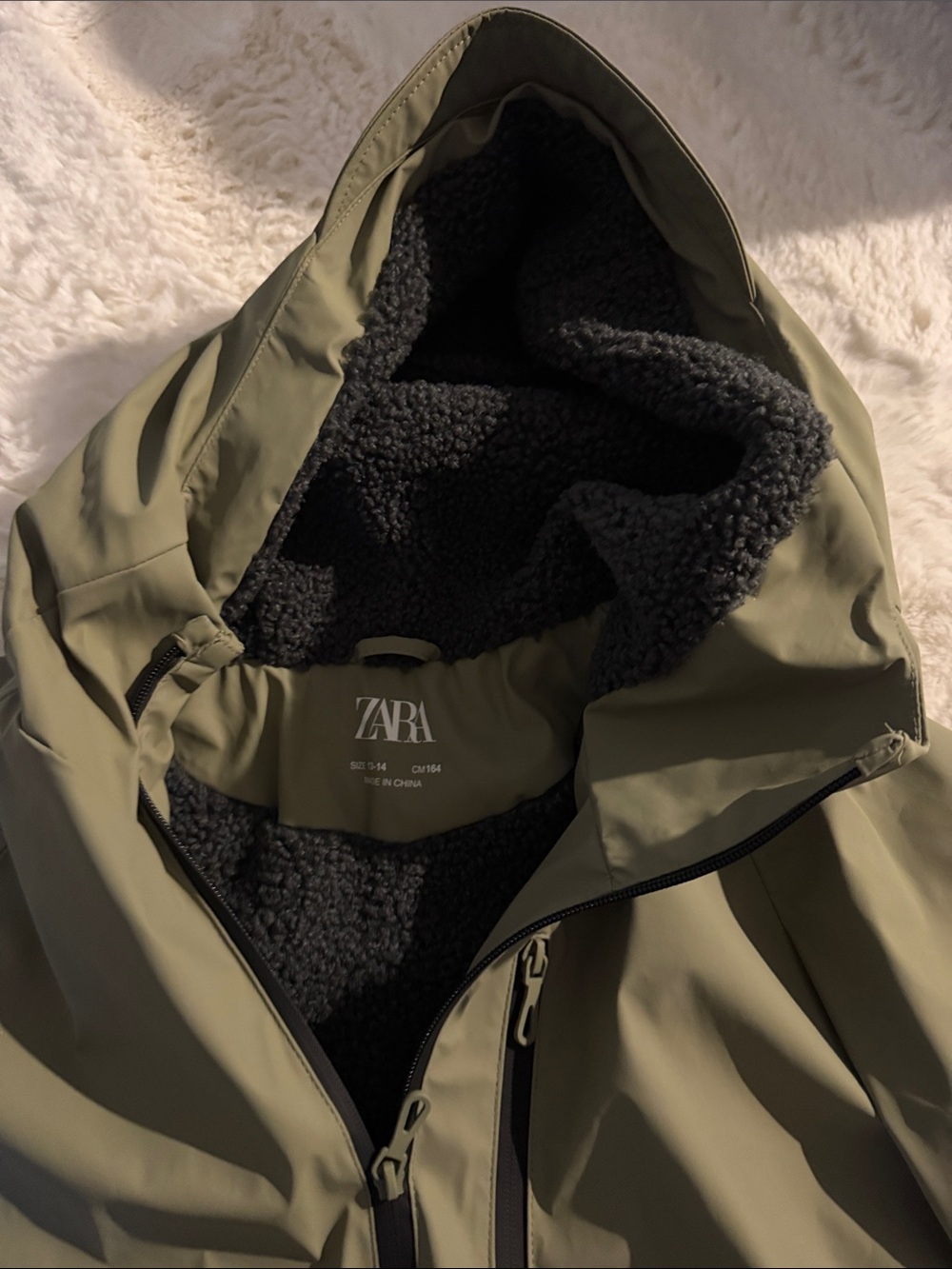Kids Olive Green Jacket - Minimal Shell
